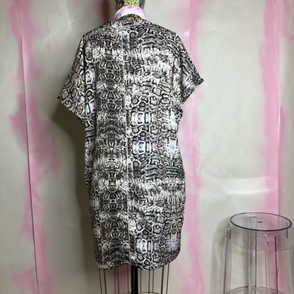 H HALSTON Animal Print Tunic Snake Dress Shift - Picture 4 of 7